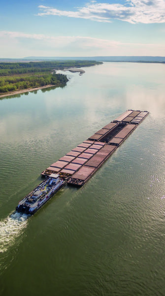 12 barges on the Danube